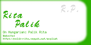rita palik business card